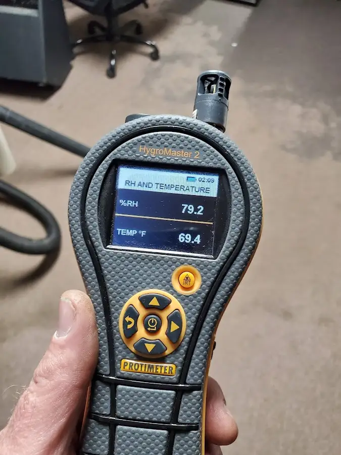 Moisture meter humidity assessment for Mold Remediation & Removal in Dunbar