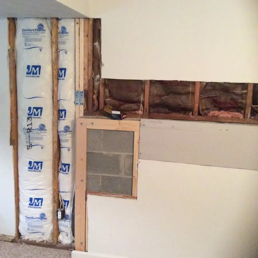 Wall insulation replacement during Structural Drying in Dunbar